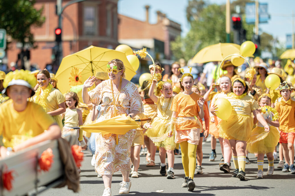 Eaglehawk primary schools embodied the parade theme of "GOLD"